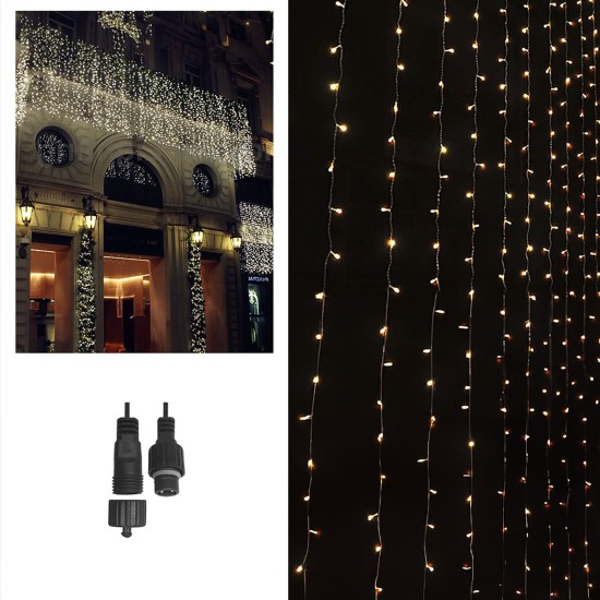100 LED ΛΕΥΚΑ ΕΞΩΤΕΡΙΚΑ ΚΟΥΡΤΙΝΑ-ΕΠΕΚΤΑΣΗ L.V.(Δεν περιέχεται ο μετασχηματιστής)