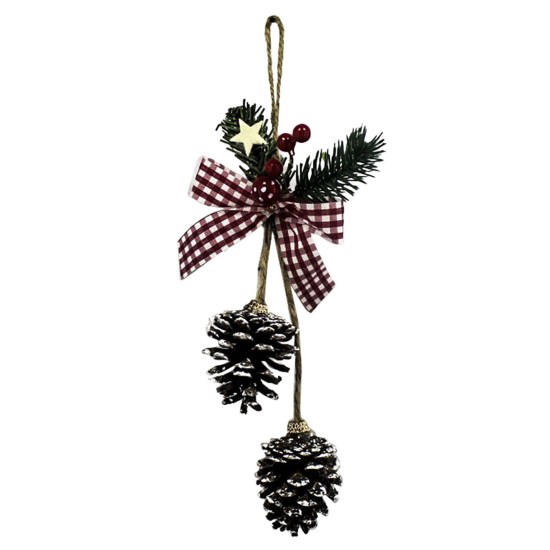 Κουκουνάρια κρεμαστά με φιόγκο 30cm Xmasfest 1132410 ΚΟΥΚΟΥΝΑΡΙΑ ΚΡΕΜΑΣΤΑ 30cm