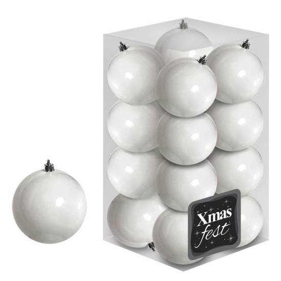 ΜΠΑΛΕΣ ΛΕΥΚΕΣ SHINY & GLITTER 12ΤΕΜ Φ4 Φ4cm