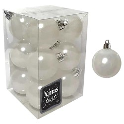 Μπάλες περλέ λευκές πακ=12τεμ φ4 Φ4cm Xmasfest 1132563