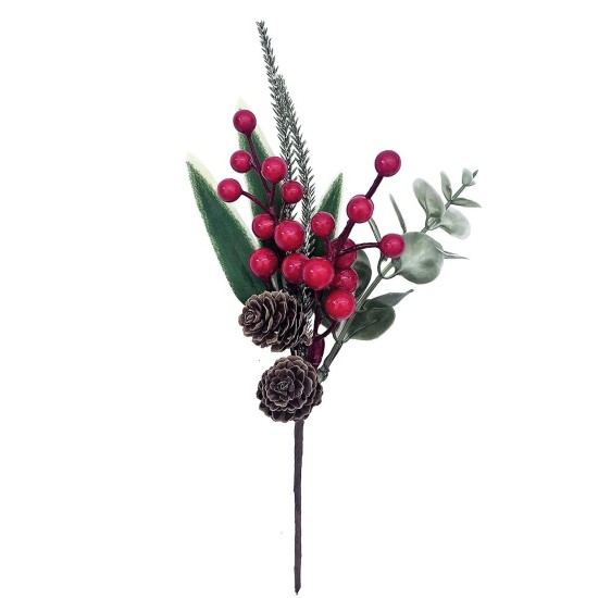Κλωνάρι με γκι φύλλα και κουκουνάρια 26x15cm Xmasfest 1132581 ΚΛΩΝΑΡΙ ΜΕ ΧΙΩΝΙΣΜΕΝΟ ΓΚΙ 28x13cm