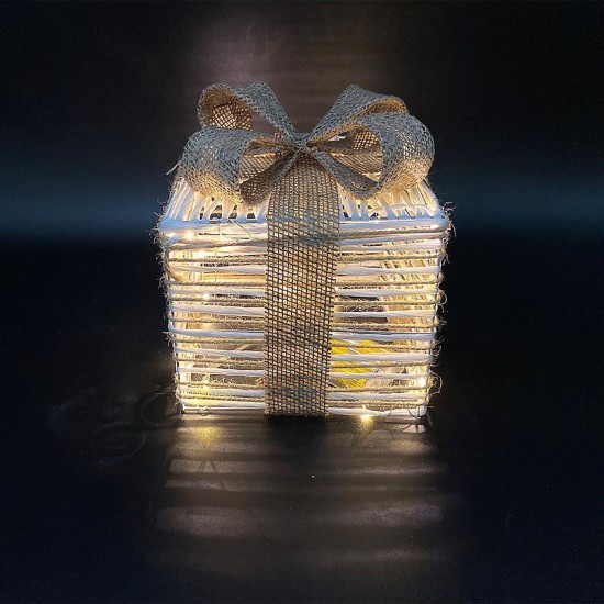 Κουτί δώρου διακοσμητικό με φως 15cm Xmasfest 1132850