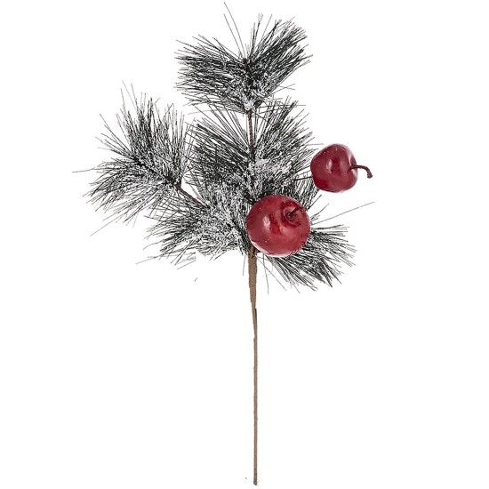 Κλωνάρι με μήλο & χιονισμένα φύλλα 35x17cm Xmasfest 1132856