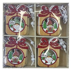 Στολίδια ξύλινα δώρα 12τεμ σε display Κουτί=13,5x13,5cm, στολίδι= ~6x4cm Xmasfest 1133160