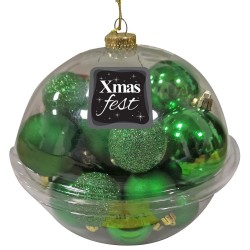 Μπάλες πράσινες mix σε κουτί μπάλα πακ=18x15cm Xmasfest 1133300