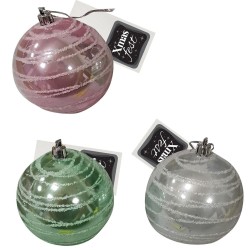 Μπάλα παλ χρώμα με χιόνι Φ8cm Xmasfest 1133301