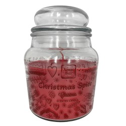 Κερί christmas spice σε βάζο με καπάκι μεγάλο 50h, 311gr net, 14,5x11cm Xmasfest 1133336
