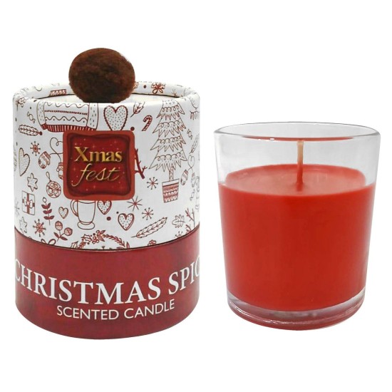 Κερί christmas spice σε βάζο & κουτί xmas 30h 130gr net, 11,5x8cm Xmasfest 1133340