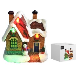 Παράσταση xmas σπιτάκι φωτεινό 10x9,5x6,5cm Xmasfest 1133478