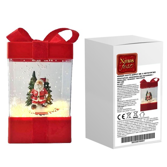 Φανάρι κουτί δώρου με 4 λειτουργίες 21x13x13cm Xmasfest 1133487