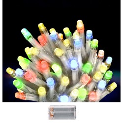 50 λαμπάκια led μπαταρίας πολύχρωμα σε σειρά με controller ip20 5,2m Xmasfest 1133509