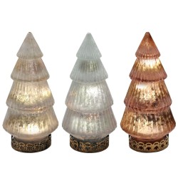 Φανάρι led γυάλινο δέντρο τύπου άλας ιμαλαίων 16x7cm Xmasfest 1133544