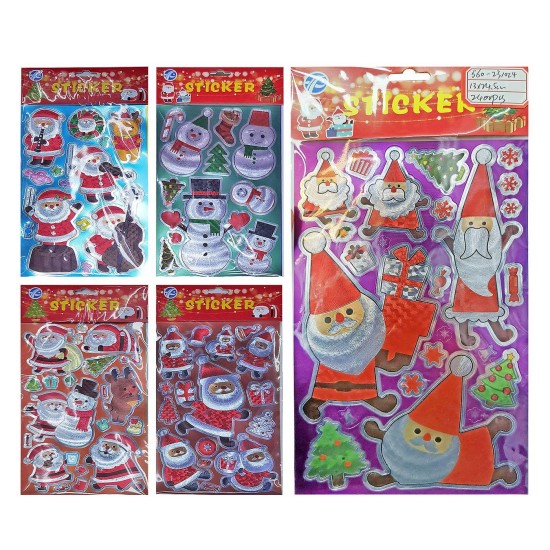 Αυτοκόλλητα ασημίζοντα xmas 24x13cm Xmasfest 1133603