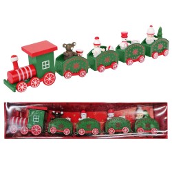 Τραινάκι ξύλινο χριστουγεννιάτικο 25x5,5cm Xmasfest 1133610