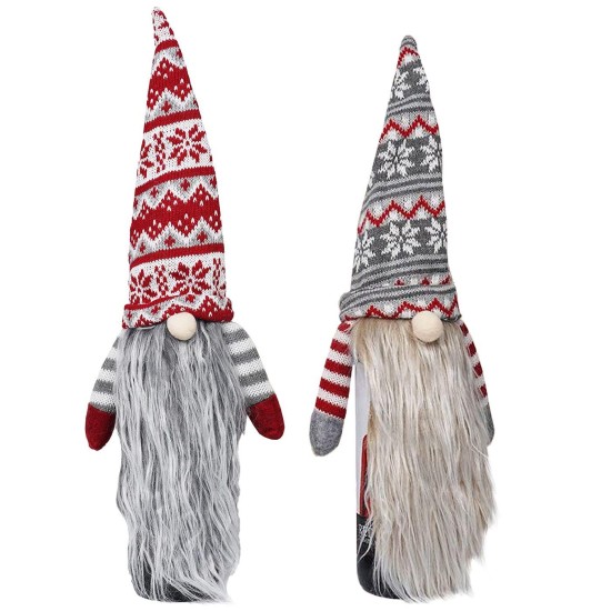 Θήκη κρασιού gnome με μούσια 30x12cm Xmasfest 1133638