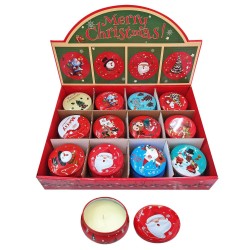 Κερί xmas σε μεταλλικό κουτί με καπάκι 7x4,5cm 110gr Xmasfest 1133683