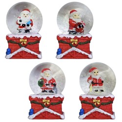 Χιονόμπαλα Άγιος τετράγωνη βάση ø4,5cm ø4,5x6,5cm Xmasfest 1133707