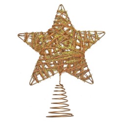 Κορυφή μεταλλική σπιράλ άστρο με σχοινάκια 22x18cm Xmasfest 1133773