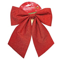 Φιόγκος κόκκινος γίγας αστραφτερός 28cm Xmasfest 1133782