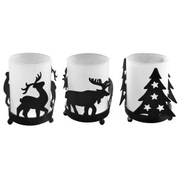 Κηροπήγιο xmas μεταλλικό με γυάλινο βάζο 11x9cm Xmasfest 1133814