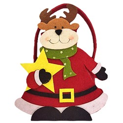 Καλάθι τσόχινο τάρανδος με άστρο 16x15x6cm Xmasfest 1133836