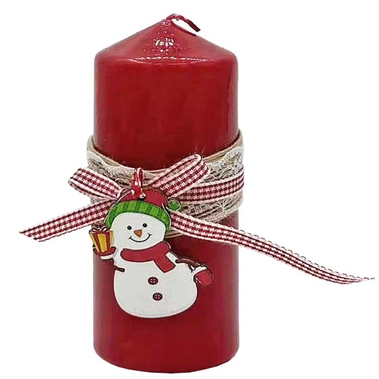 Κερί κολώνα με χιονάνθρωπο 12x5cm Xmasfest 1133849