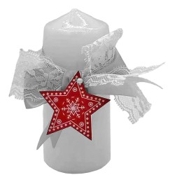 Κερί κολώνα με αστέρι 12x5cm Xmasfest 1133850