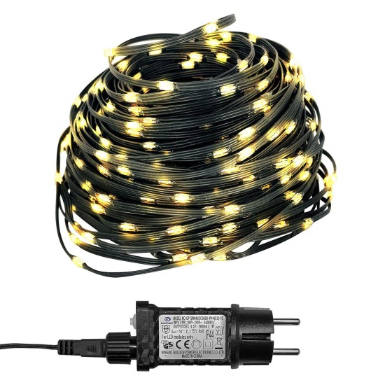 810 λαμπάκια led λευκό θερμό σε σειρά με προγράμματα ip44 43,5m Xmasfest 1133851