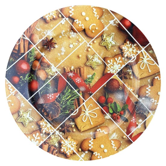 Πιατέλα πλαστική μπισκότα και μπάλες Φ31cm Xmasfest 1133874