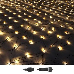 100 λαμπάκια led λευκό θερμό δίχτυ με επέκταση & προγράμματα ip44 0.9x0.8m (δεν περιέχεται ο μετασχηματιστής) Xmasfest 1133879
