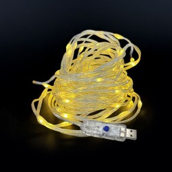 200 Λαμπάκια LED SMD Λευκό Θερμό με USB με Προγράμματα IP44 13m Xmasfest 1133890