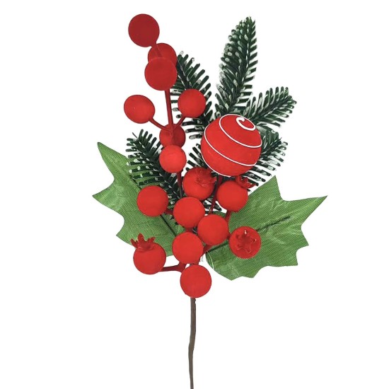 Κλαδί με Ρόδια, Μπάλα, γκι 27cm Xmasfest 1133896