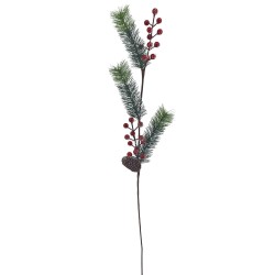 Κλαδί με Κουκουνάρι & γκι Χιονισμένα 72cm Xmasfest 1133901