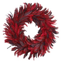 Στεφάνι με Φτερά & Πούπουλα Κόκκινο ø50cm Xmasfest 1133904