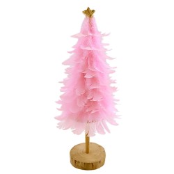 Δέντρο Επιτραπέζιο με Φτερά & Πούπουλα Ροζ 33x ø12cm Xmasfest 1133906