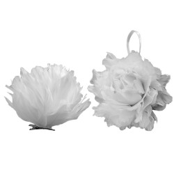 Μπάλα Χριστουγέννων με Φτερά & Πούπουλα Λευκή ø10cm Xmasfest 1133910