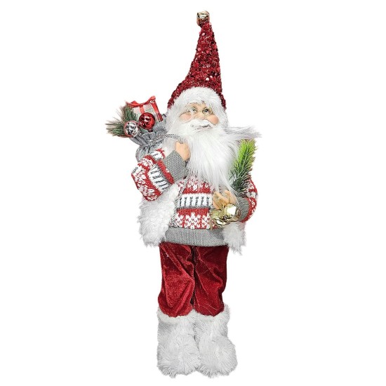 Άγιος Βασίλης Αληθοφανής με Πουλόβερ 60cm Xmasfest 1133919