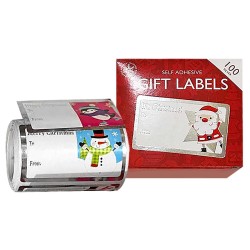 Ρολό Ευχετήρια Αυτοκόλλητα Δώρου Ρολό=100τεμ 5,5x3,5cm Xmasfest 1133933