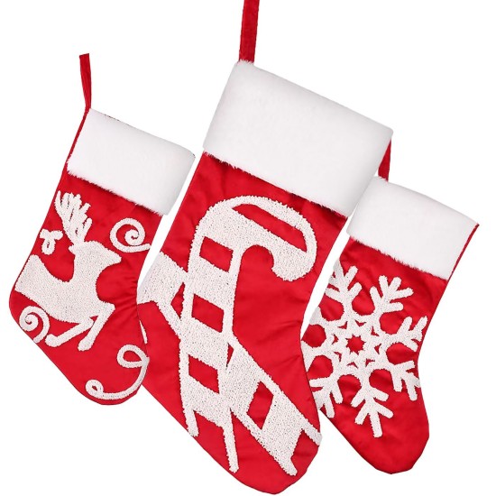 Μπότα Χριστουγέννων Βελουτέ 3D Σχέδια 45x29cm Xmasfest 1133935