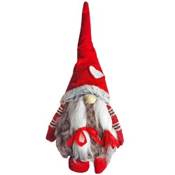Φιγούρα Gnome με Πλεξούδες Καρδιά 34cm Xmasfest 1133939