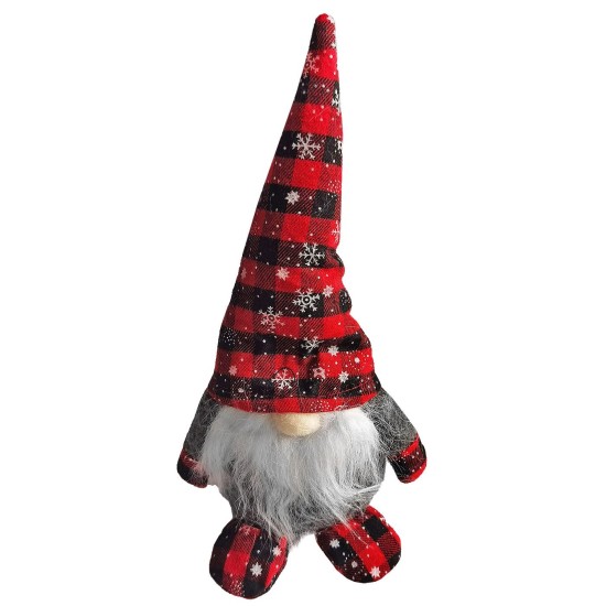 Φιγούρα Gnome με Καρώ Σκούφο 28cm Xmasfest 1133948