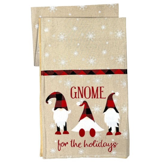 Runner Διακόσμησης Τραπεζιού με Άγιους Gnome 180x35cm Xmasfest 1133963
