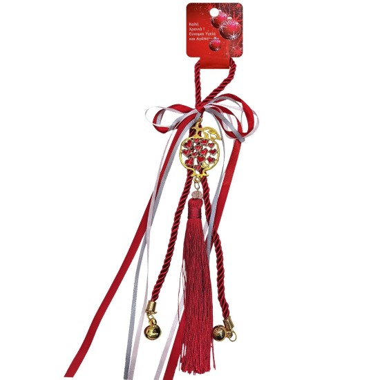 Γούρι Ρόδι με Κόκκινες Πέτρες 30cm Xmasfest 1134008