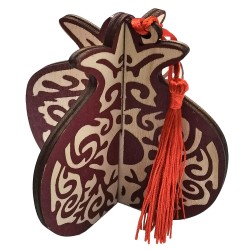 Ρόδι Ξύλινο 3D Κρεμαστό 11x9,5cm Xmasfest 1134014