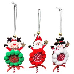 Στολίδι Ξύλινο Άγιος σε Γλειφιτζούρι με Φουντίτσες 13x6cm Xmasfest 1134038