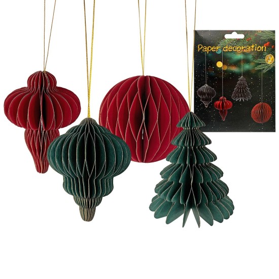 Στολίδι Χάρτινο 3D Πτυσσόμενο Κρεμαστό 10x8cm Xmasfest 1134040