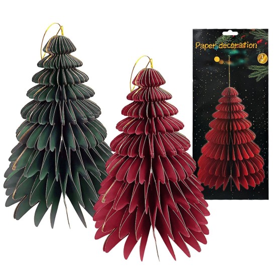 Δέντρο Χάρτινο 3D Πτυσσόμενο Μεγάλο 31x24cm Xmasfest 1134041