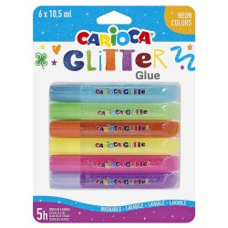 Κόλα glitter fluo σετ=6τεμ carioca 6x10.5ml Carioca 42111