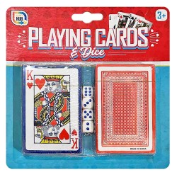 2 Τράπουλες Μονές και 4 Ζάρια σετ=6τεμ 17x17cm Homie 116960