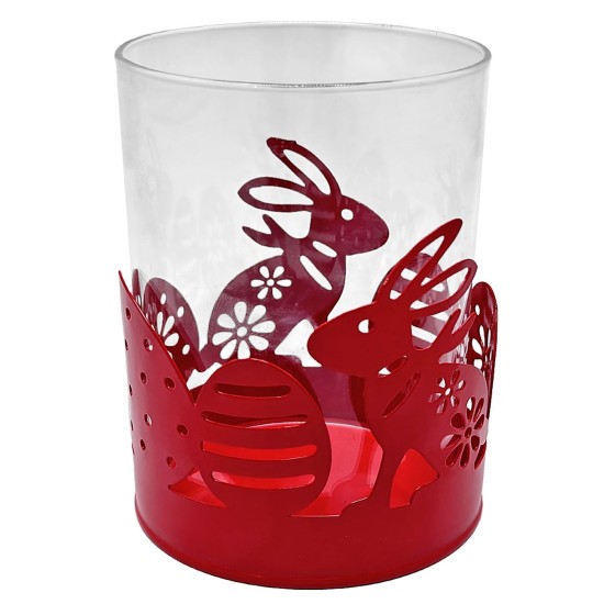 Κηροπήγιο με Μεταλλικά Σχέδια Φ8x12cm Homie 322088